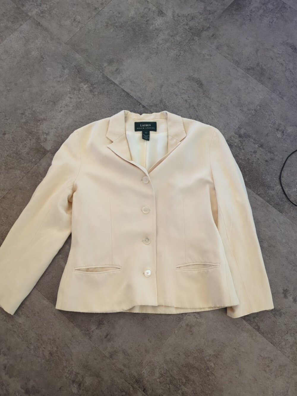 Vintage Ralph Lauren Light Yellow Blazer Jacket, 12